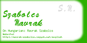 szabolcs mavrak business card